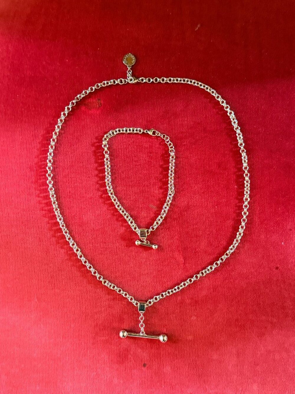 Strathberry Mosaic Pendant Necklace - 22 Carat Gold Gilded and bracelet